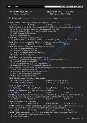 Đề thi thử học kì 1  số 6 môn Hóa học 11 (cơ bản)